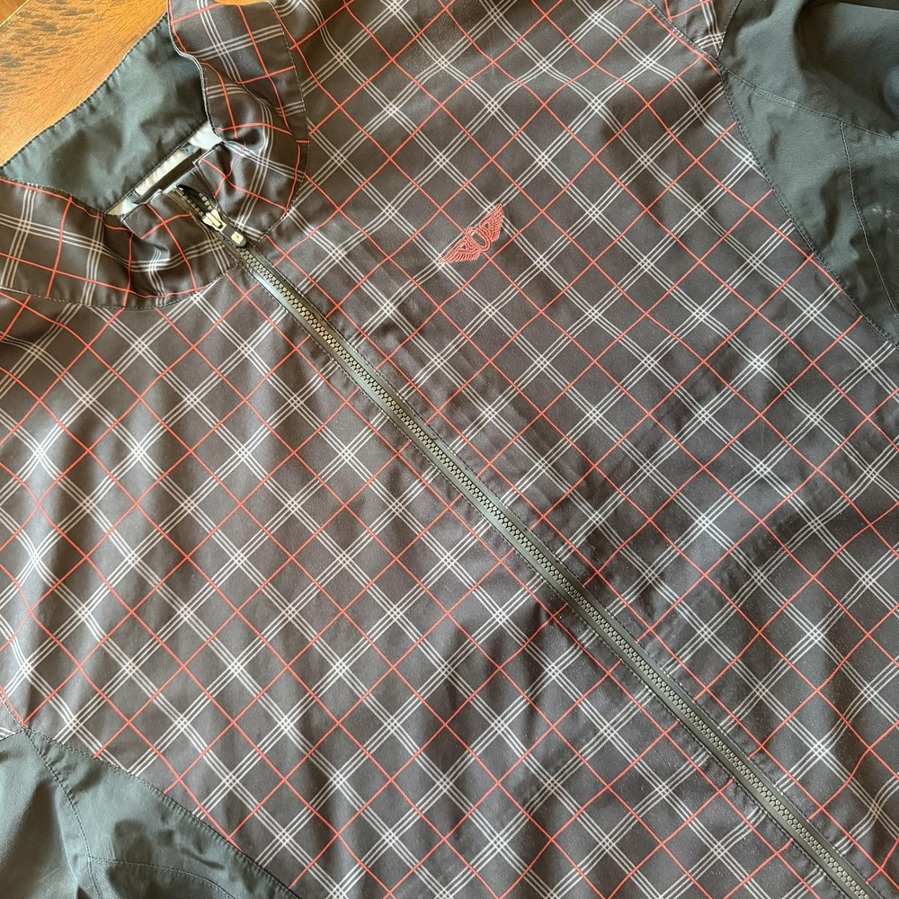 FootJoy DryJoys HydroLite Jacket Mens 2XL Plaid Olympic Club Golf Waterproof